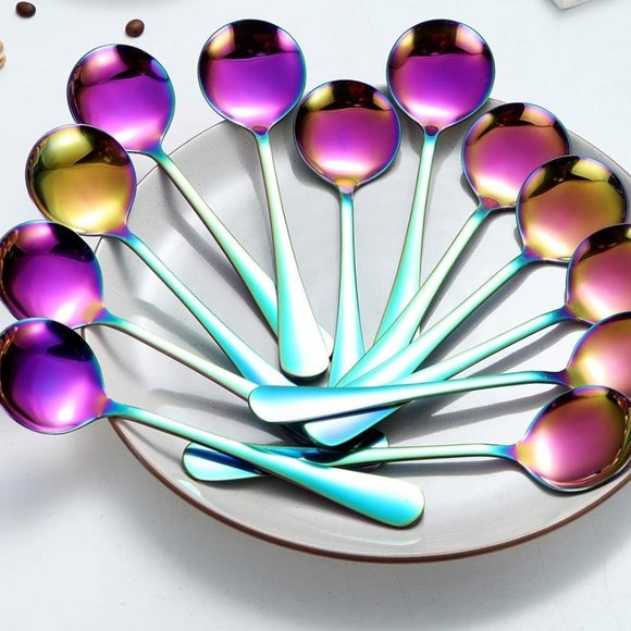 Round Rainbow Spoon - Berglander Set of 12 - Picture 1 of 3